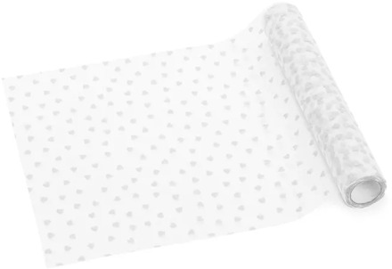 Tafelloper Harten Tule Wit (9m) Wit - Transparant