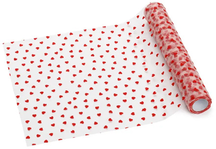 Tafelloper Hartjes Tule Rood (9m) Rood - Zalm