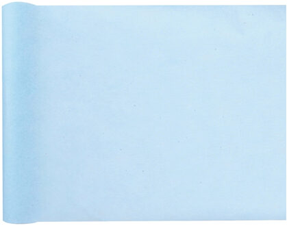 Tafelloper op rol - polyester - lichtblauw - 30 cm x 10 m - Feesttafelkleden