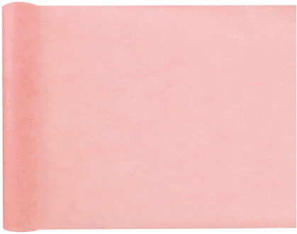 Tafelloper op rol - polyester - zalmroze - 30 cm x 10 m - Feesttafelkleden