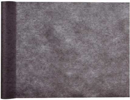 Tafelloper op rol - polyester - zwart - 30 cm x 10 m - Feesttafelkleden