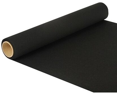 tafelloper - papier - zwart - 480 x 40 cm - Tafellopers/placemats - Feesttafelkleden
