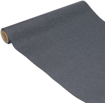 Tafelloper voor de diner tafel - donkergrijs - tissue papier - 300 x 40 cm - Tafels dekken