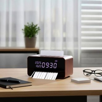 Tafelmodel papiervernietiger met klok