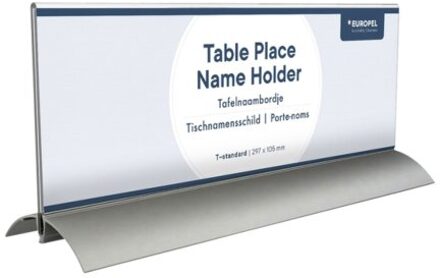 Tafelnaambord OPUS 2 105x297mm acryl aluminium Transparant