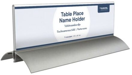 Tafelnaambord OPUS 2 61x210mm acryl aluminium Transparant