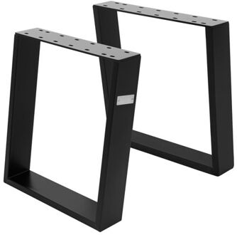 Tafelpoten 80GRAD helling Set van 2 40x43 cm Zwart staal ML-Design