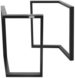 Tafelpoten Set van 2 V Vorm 70x72 cm Zwart Metaal ML-Design