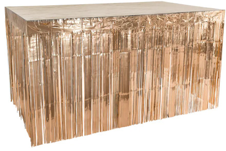 Tafelrok Metallic Roségoud 300x74cm Roze, Goud - Brons