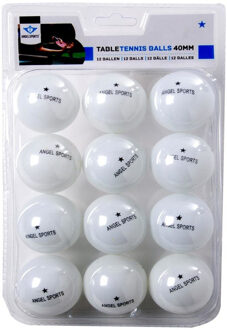 Tafeltennis Balletjes - 12x Stuks - Wit - D40mm - Pingpong