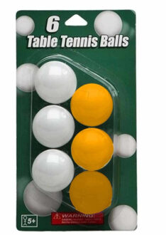 Tafeltennis balletjes 6x stuks wit en geel - Tafeltennisballen