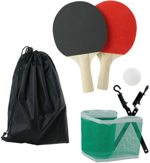 Tafeltennis setje - 2 bats en 2 ballen - incl. net - pingpong