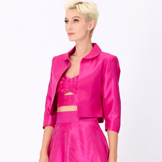 Taffeta Korte Jas Fuchsia