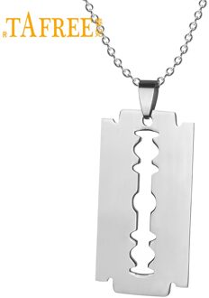 Tafree Geen Fade Rvs Scheermesjes Hanger Kettingen Mannen Sieraden Scheerapparaat Vorm Kettingen & Hanger Met Link Chain SS005
