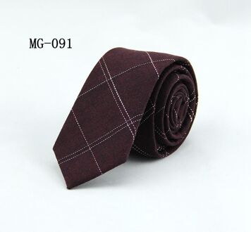 TagerWilen Stropdassen Voor Mannen 6cm Skinny Denim Katoenen Banden Blauw Solid Stropdas Plaid Gestreepte Smalle Gravata Business t-02 wijn rood