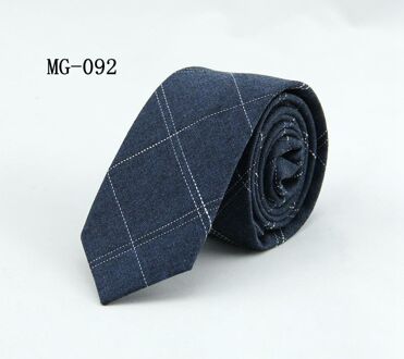 TagerWilen Stropdassen Voor Mannen 6cm Skinny Denim Katoenen Banden Blauw Solid Stropdas Plaid Gestreepte Smalle Gravata Business t-02