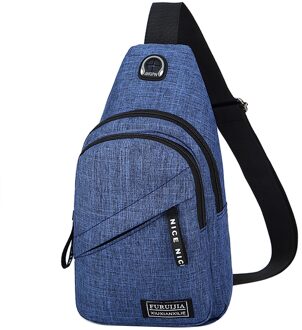Taille Tas Mannen Oxford Doek Badge Borst Tas Wilde Kleine Tas Mode Zakken reizen Draagbare zakken pp Blauw