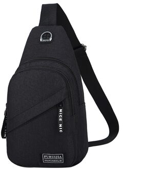 Taille Tas Mannen Oxford Doek Badge Borst Tas Wilde Kleine Tas Mode Zakken reizen Draagbare zakken pp zwart