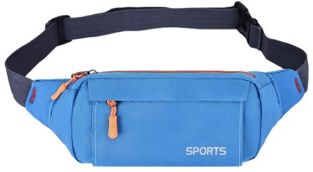 Taille Verpakking Vrouwen Running Waterdichte Heuptas Mobiele Telefoon Houder Gym Fitness Reizen Pouch Riem Borst Zakken lucht blauw