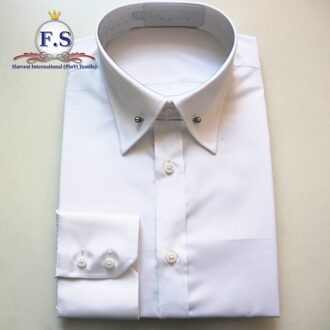 Tailored 100's 2ply Easy Care Popline Mannen Jurk Shirt Met Witte Pin Kraag