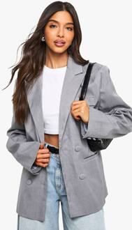 Tailored Double Breasted Blazer, Grey Marl - 36