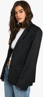 Tailored Oversized Slouchy Blazer, Black - 38