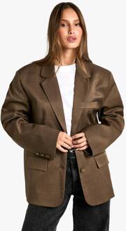 Tailored Oversized Slouchy Blazer, Mocha - 42