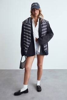 Tailored Oversized Slouchy Blazer, Navy - 38