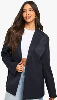 Tailored Single Breast Blazer, Navy - 42