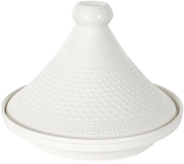 Tajine porselein - Marrakesh - wit - D25 cm - Oosterse stoofpan/kookpot