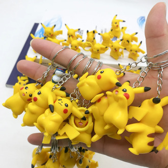 TAKARA TOMY Pikachu Doll Pokemon Key Chain PVC Action Figure Toys Bag Pendamt Accessories Keychain for Children Gift