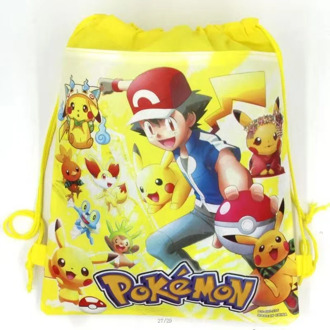 TAKARA TOMY Pokemon Party Theme Decoration Non-woven Bag Fabric Backpack Child Travel School Bags Decorations Drawstring Gift