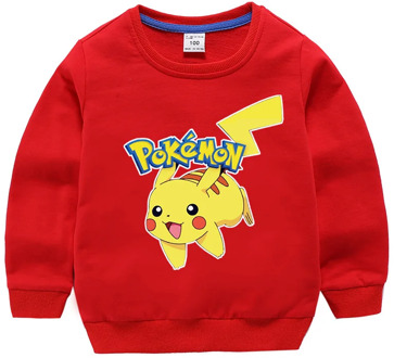 Takara Tomy Pokemon Pikachu Printed Hoodies Long Sleeves Cotton Children Boys Girls Kids Sweatshirts Clothes Top Coat