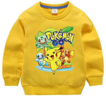 Takara Tomy Pokemon Pikachu T-shirt Long Sleeves Cotton Children's Sweatshirt For Baby Boys Girls Coat Tops Hoodies Clothing
