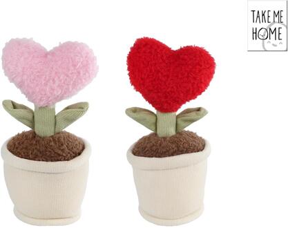 Take Me Home hart plant 2ass pluche 17cm verschillende