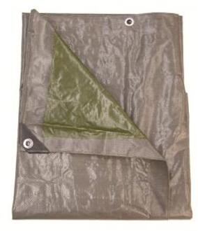 Talen Tools Afdekzeil/dekzeil - grijs/groen - kunststof - 1000 x 800 cm - Afdekzeilen