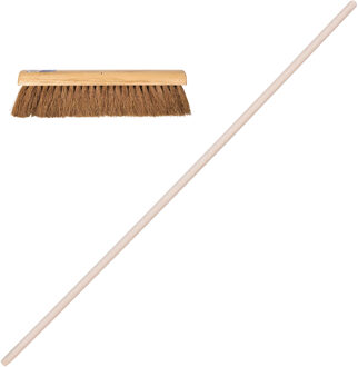 Talen Tools Bezem met zachte vezels - FSC hout - kokos haren - B40 cm - Steel hout 120 cm