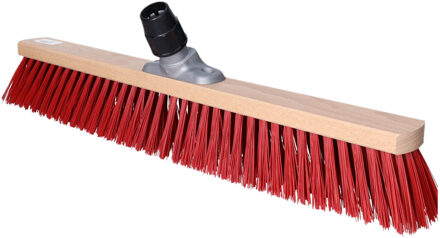 Talen Tools Bezemkop buiten - rood - hout/nylon - 60 cm