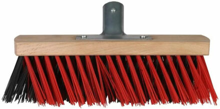 Talen Tools Bezemkop buiten rood/zwart hout/nylon 30 cm - Bezem