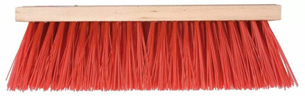 Talen Tools bezemkop - buitenbezem - rood - FSC hout/nylon - 41 cm - Bezem