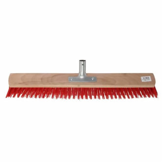 Talen Tools bezemkop - buitenbezem - rood - hout/nylon - 60 cm - Bezem