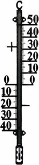 Talen Tools Buitenthermometer - metaal - 38 cm - zwart - Buitenthermometers