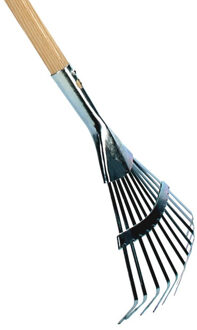 Talen Tools Gazonhark - houten steel - 75 cm - verzinkt staal - Bladeren en Tuinafval Bruin