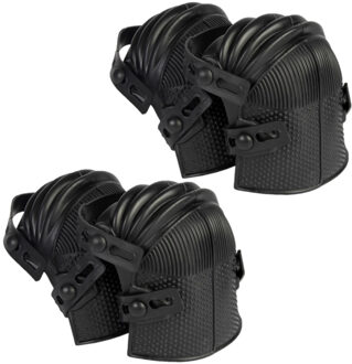 Talen Tools Kniebeschermers - 3x paar - rubber - zwart - verstelbaar - kniebescherming voor tuiniere