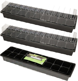 Talen Tools Kweekbak - 4x stuks - met deksel - 8 x 54 x 15 cm - proagator - moestuinbak