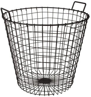 Talen Tools Opbergmand - 1x - metaal - antraciet - 45 x 45 cm - draadmand - decoratiemand/opbergen