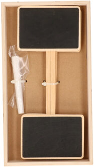 Talen Tools Plantetiketten/plantenlabels - 8x - krijtbord - hout - 20 cm - steeketiketten