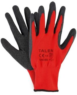 Talen Tools Rode/zwarte werkhandschoenen met latex coating maat L - Werkhandschoenen - Klusartikelen - Tuinartikelen