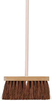 Talen Tools Straatbezem natuurvezels - hout - 28 cm - buitenbezem - voor tegels - Steel 120 cm