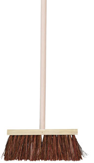Talen Tools Straatbezem natuurvezels - hout - 37 cm - buitenbezem - voor tegels - Steel 120 cm